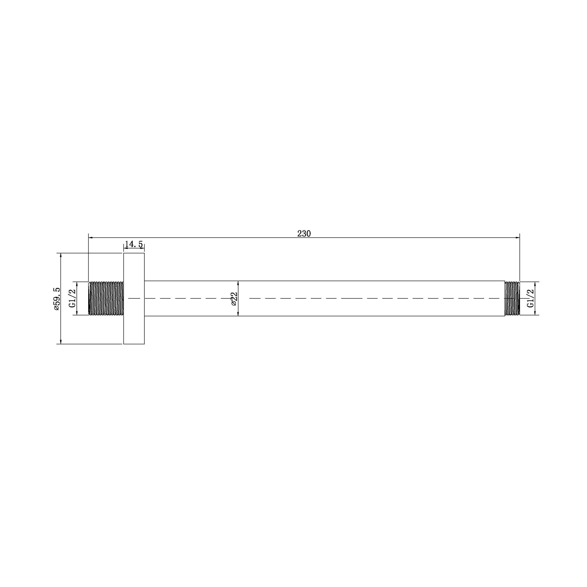 Shower arm - Brass - Chrome