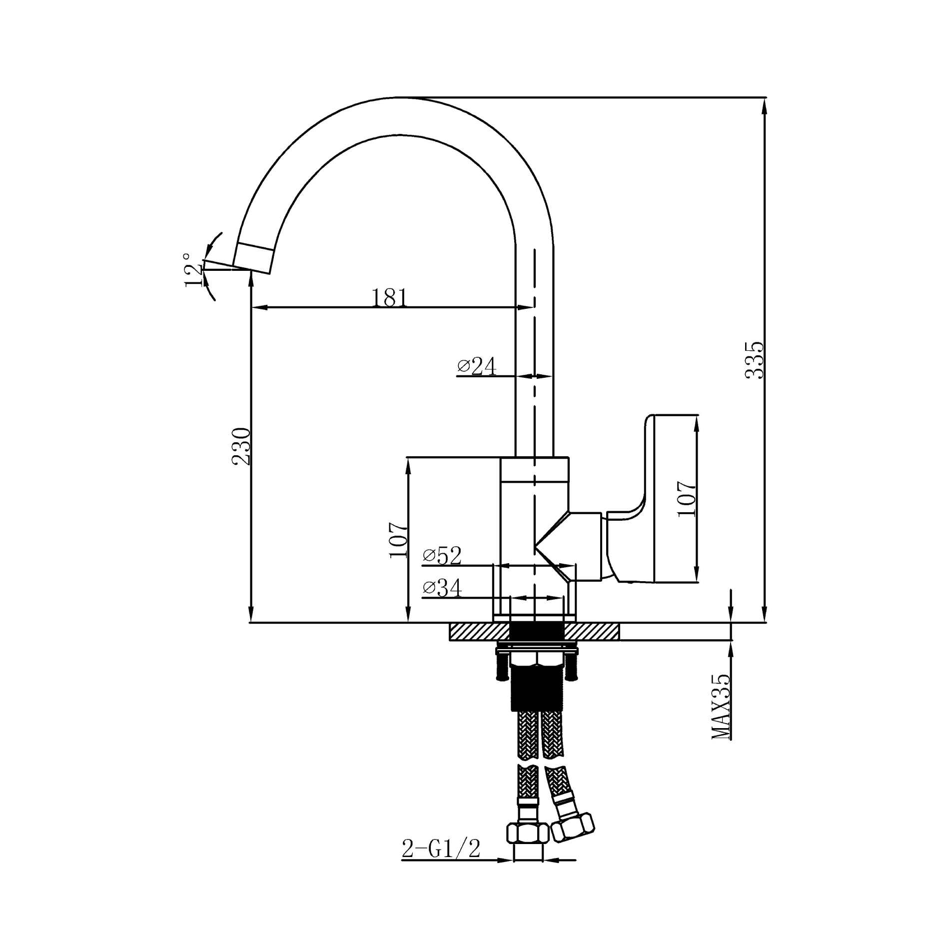 Kitchen tap - Hot & cold
