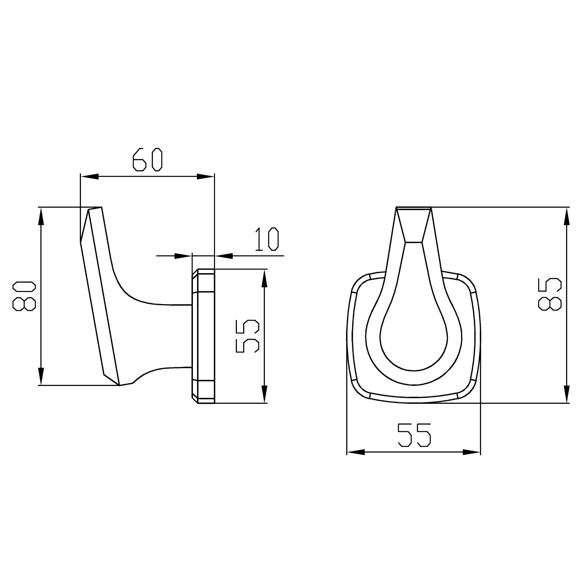 Single robe hook - Brass