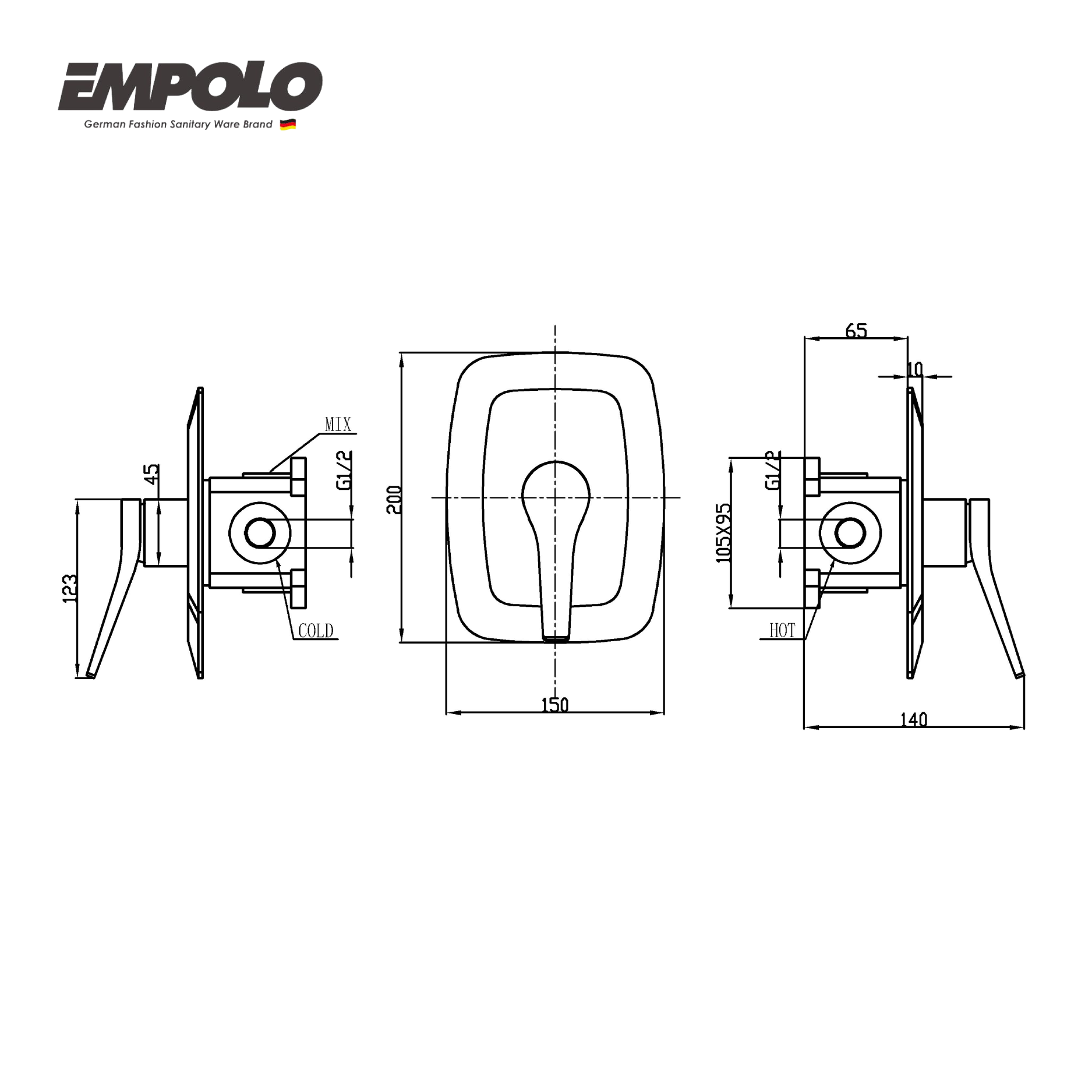 Wall-mounted shower mixer valve - with concealed box