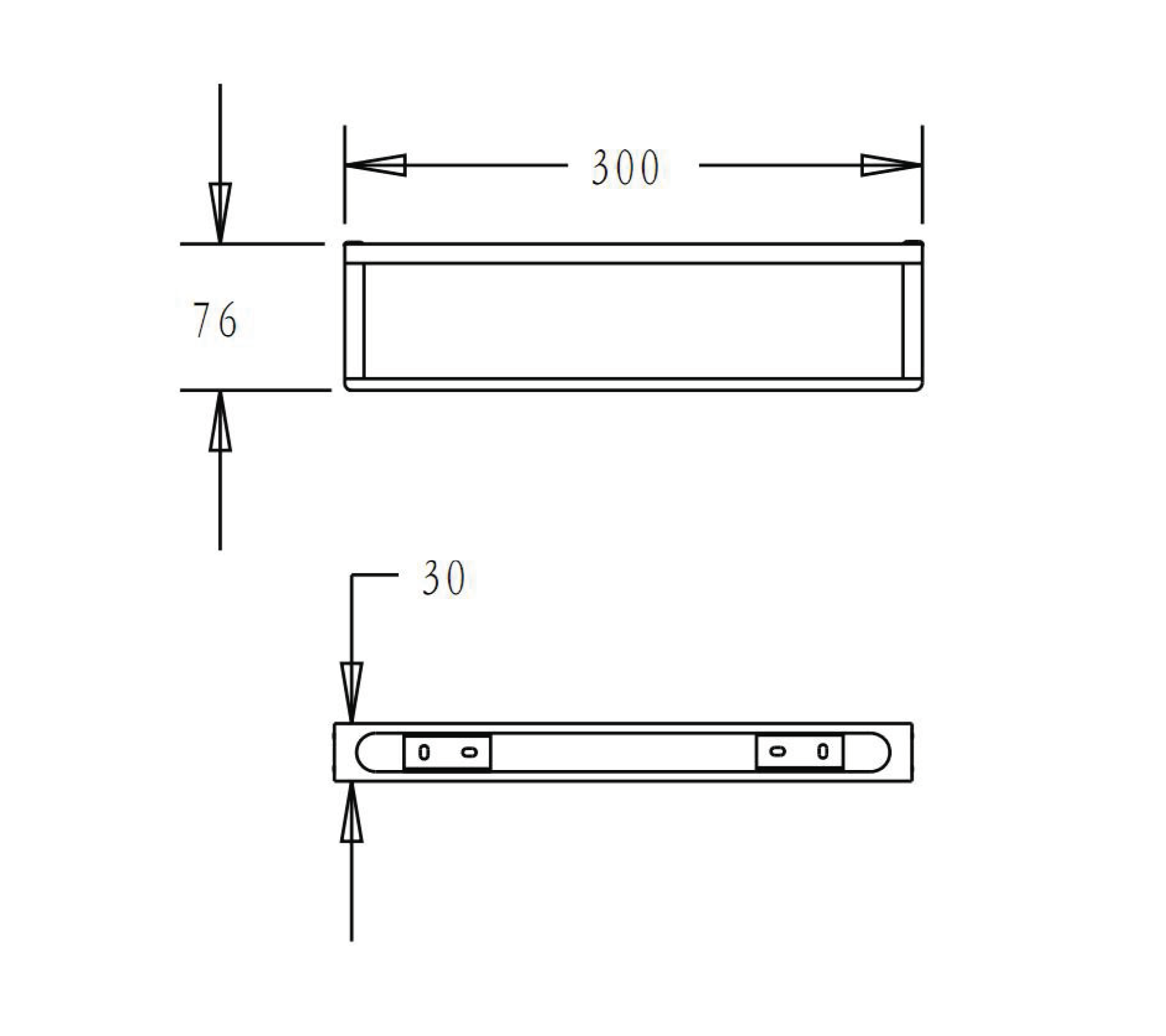 Single towel bar - Brass - 30cm