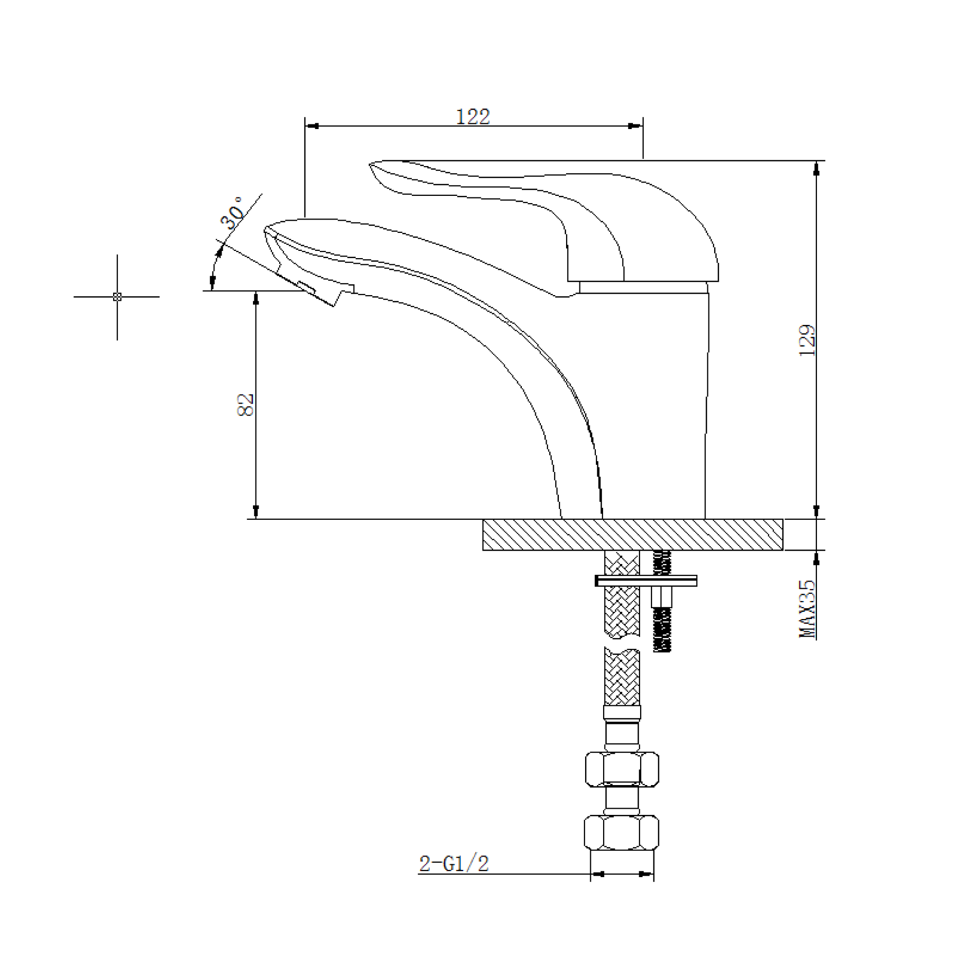 Basin tap - Brass -  Hot & cold