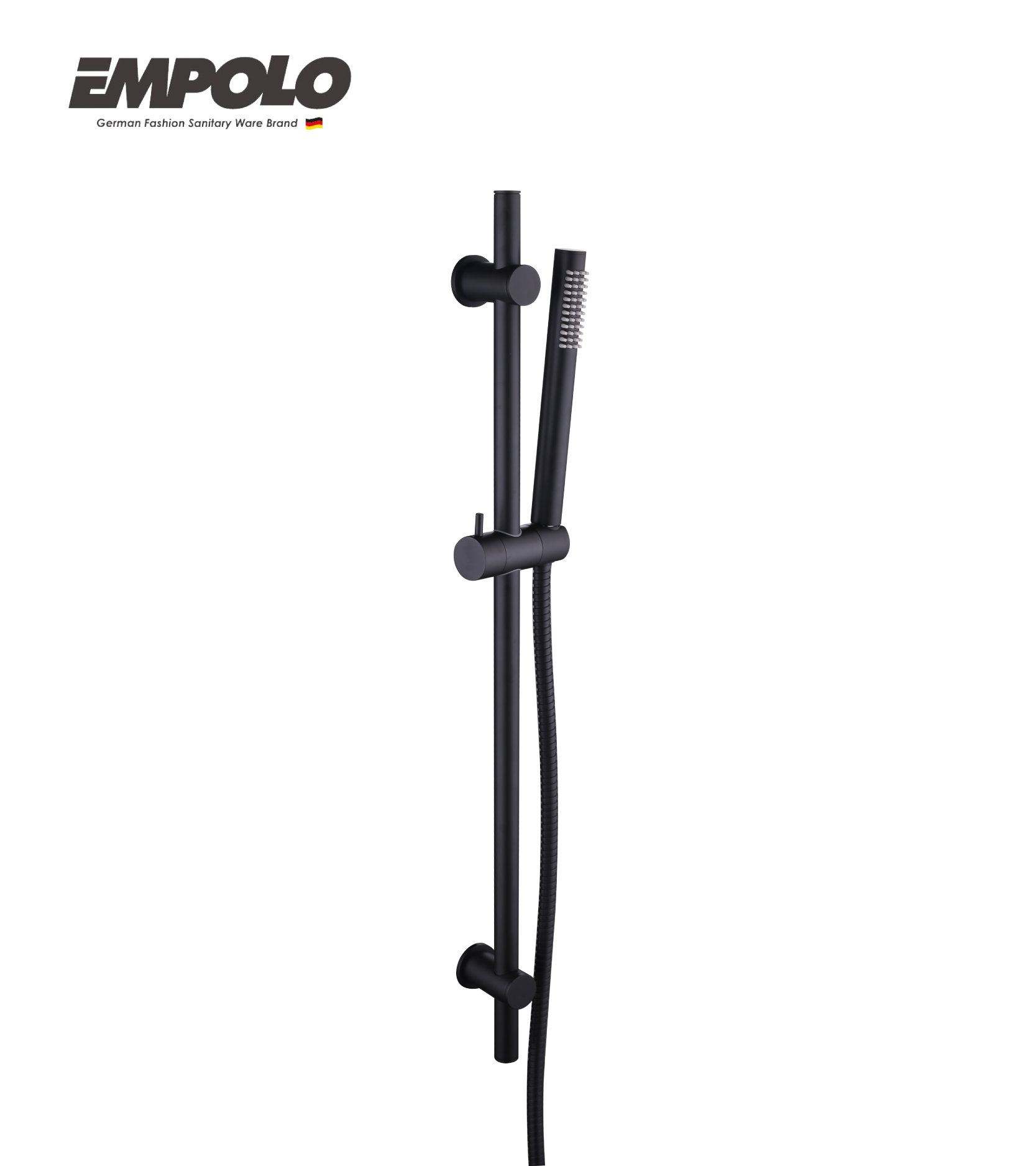 Sliding shower set - Brass - Matte black