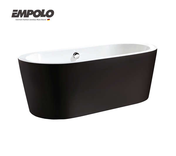 Freestanding bathtub - Acrylic - White and Matte black