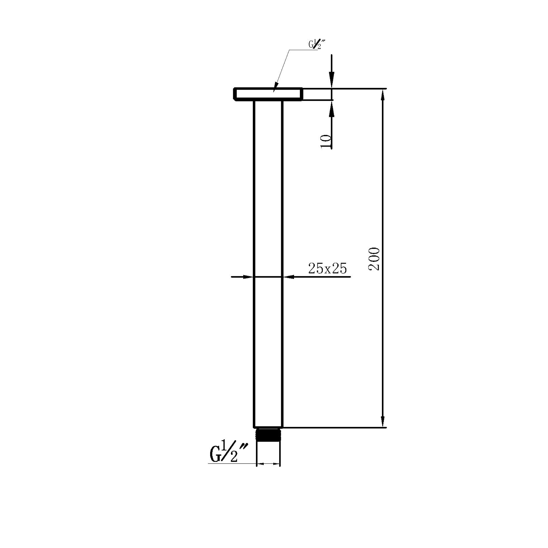 Shower arm - Brass - Chrome