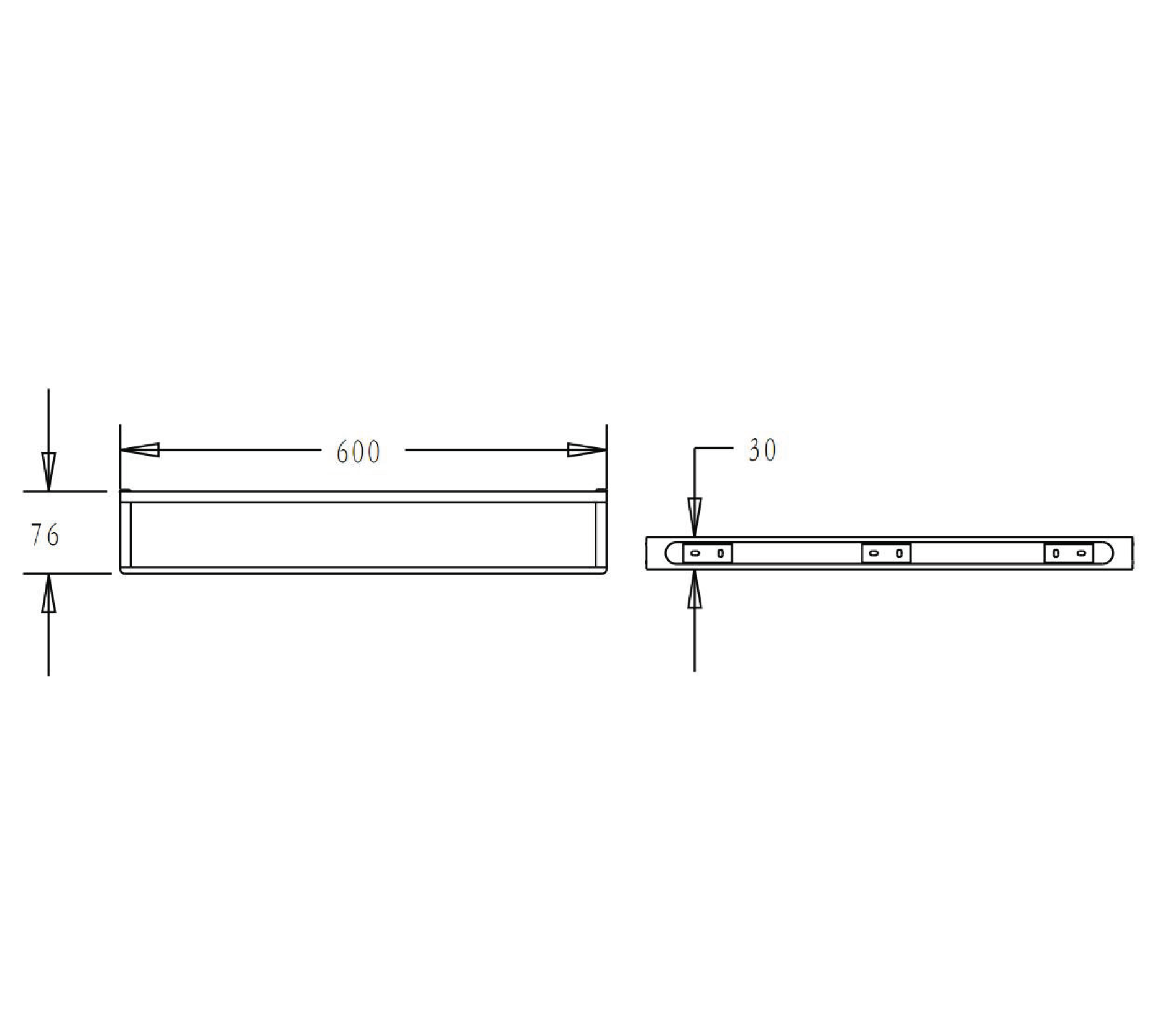 Single towel bar - Brass - 60cm