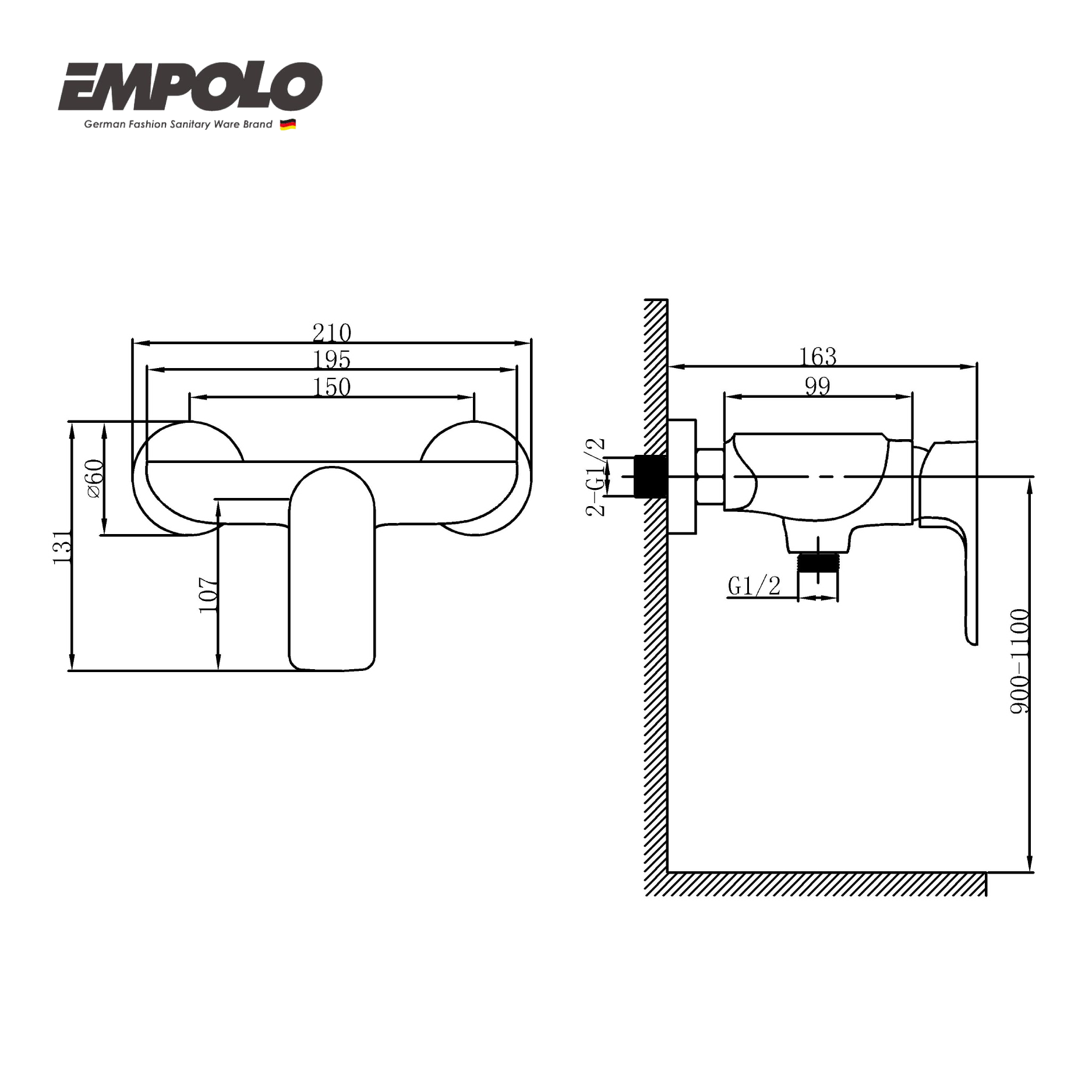 Single lever shower mixer