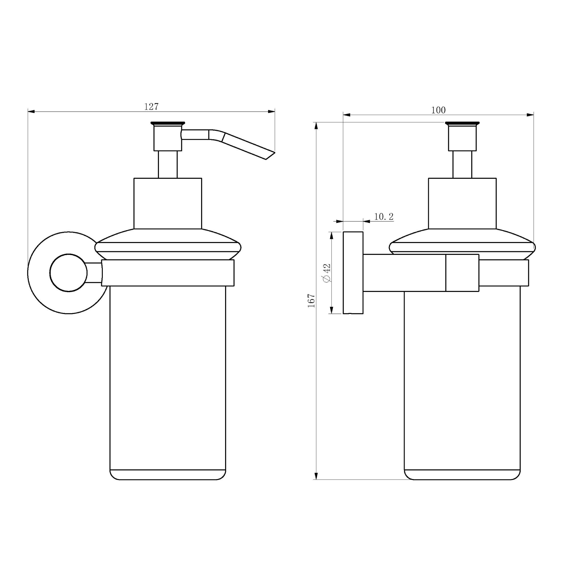 Liquid soap dispenser - Brass