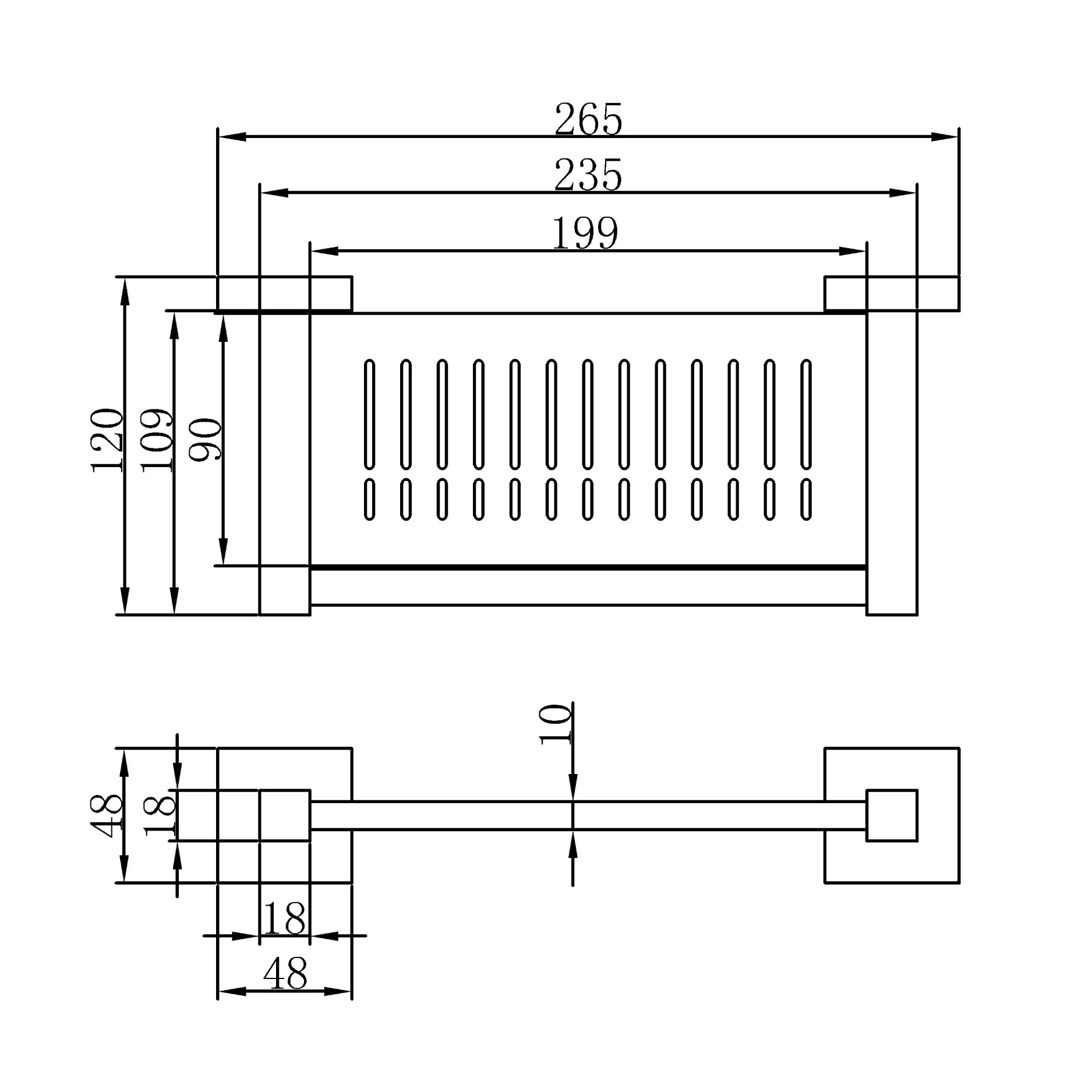 Wall shelf - Brass
