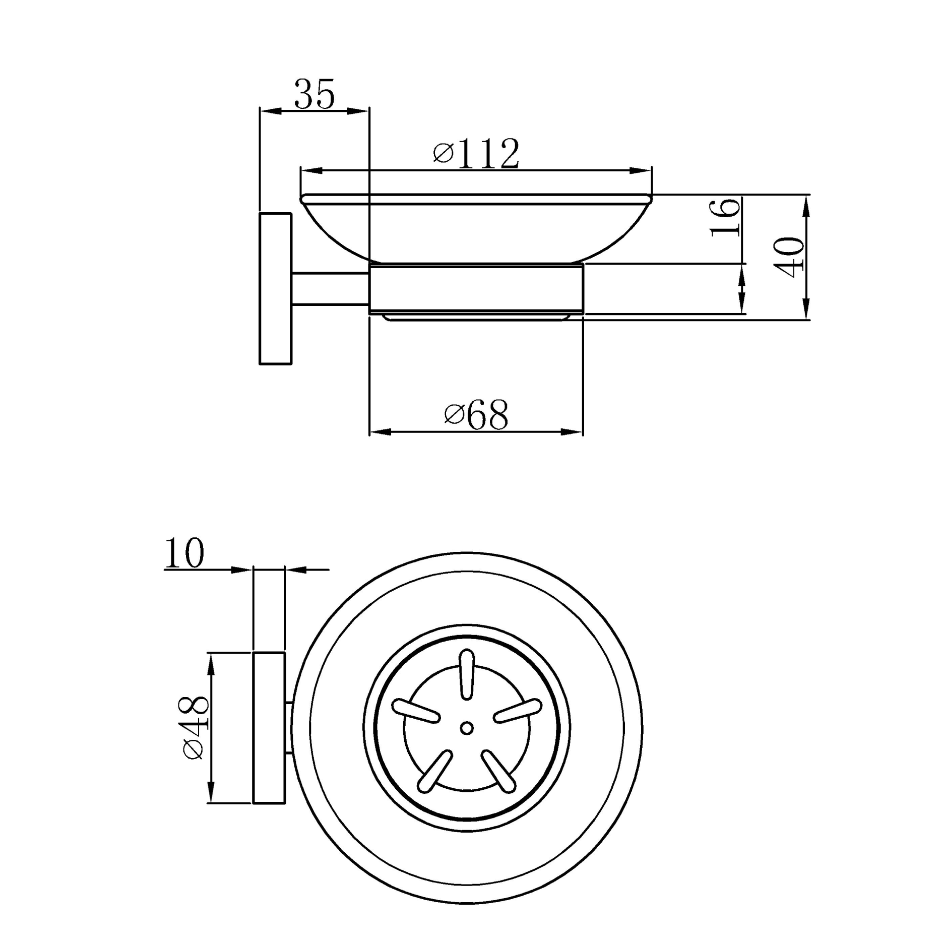 Soap dish holder - Brass & SS