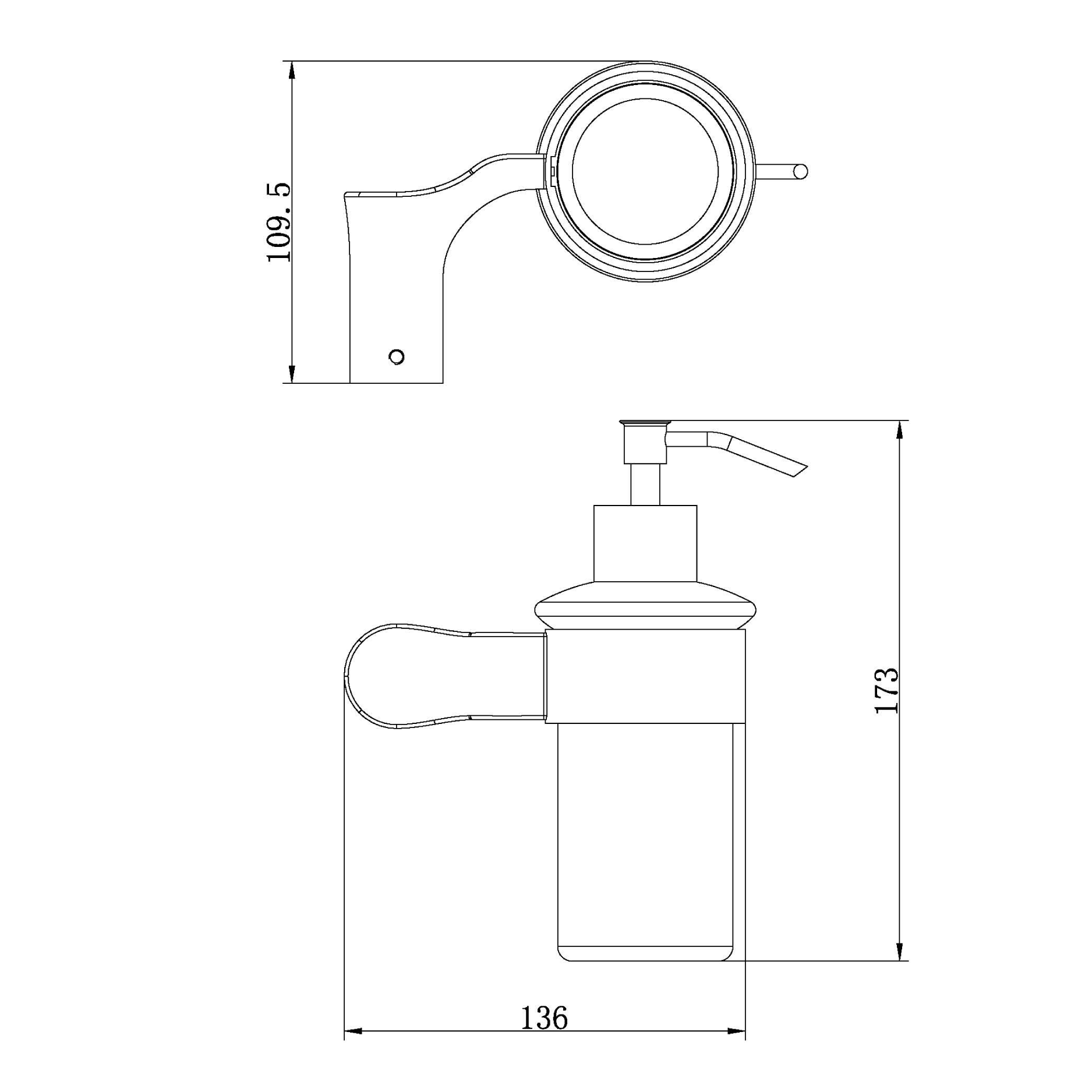 Liquid soap dispenser - Brass