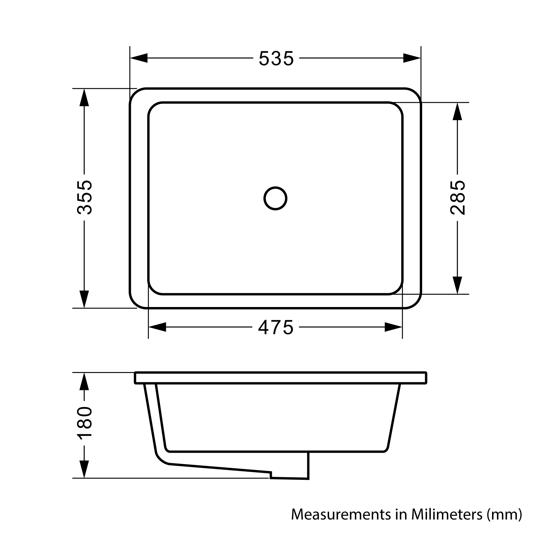 Under counter basin - Ceramic  - Gloss white