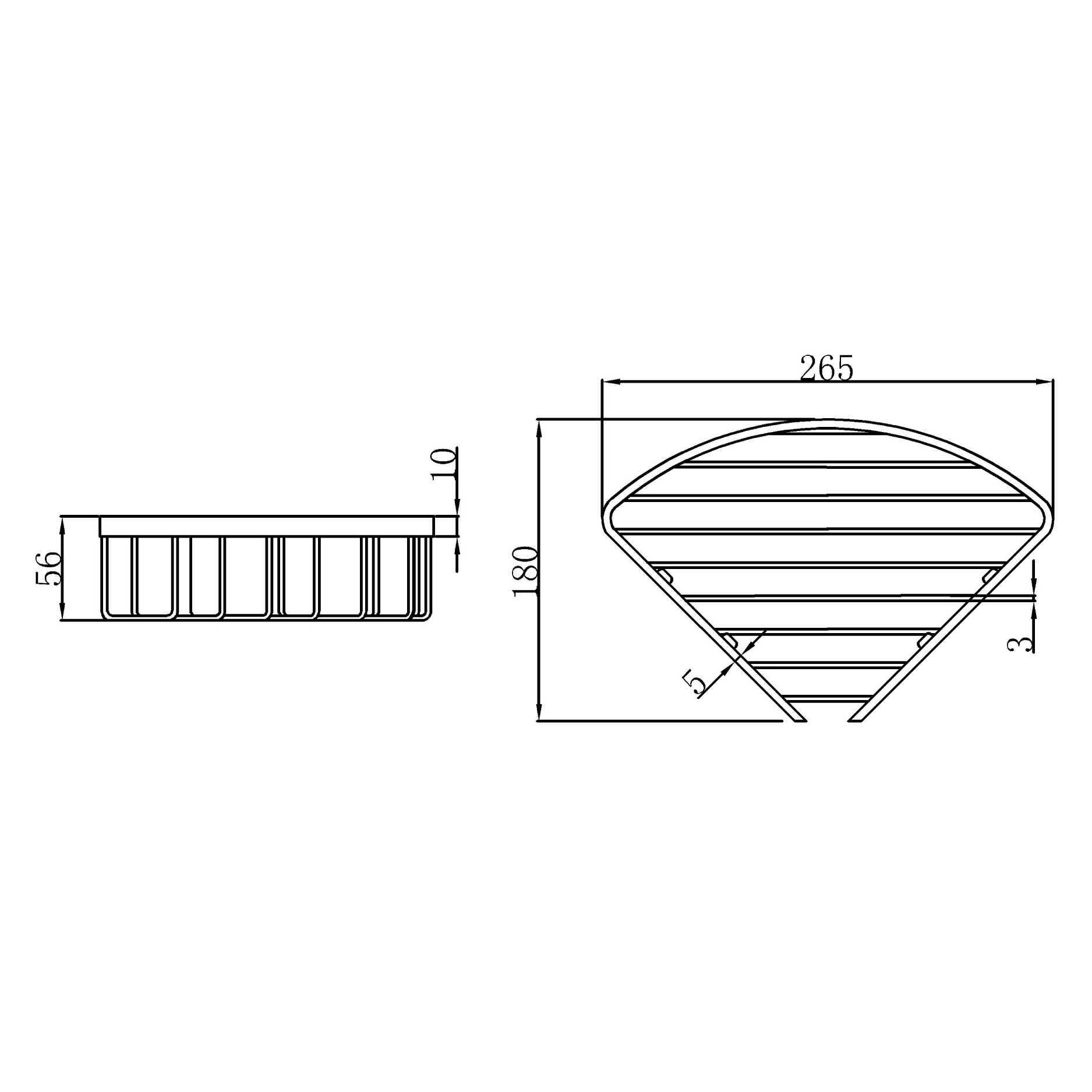 Corner basket - Brass