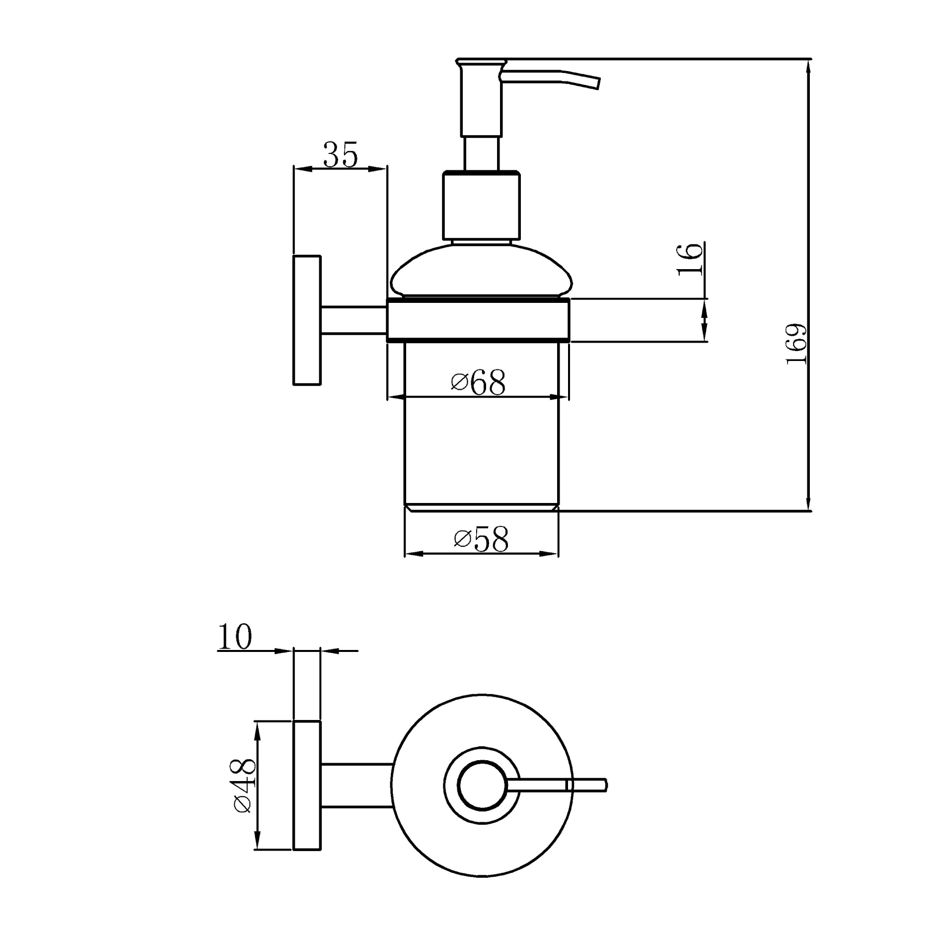 Liquid soap dispenser - Brass & SS