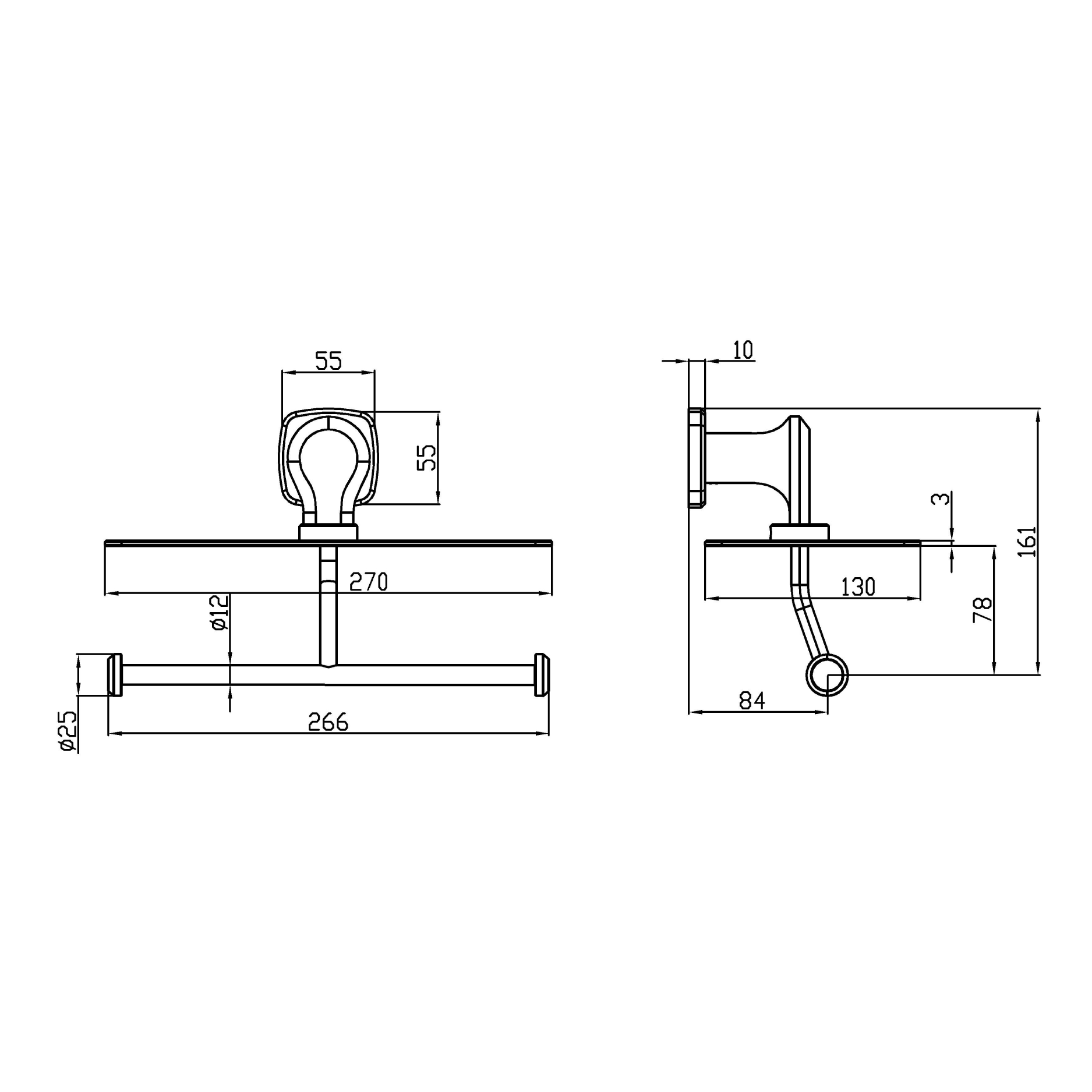 Double paper holder - Brass