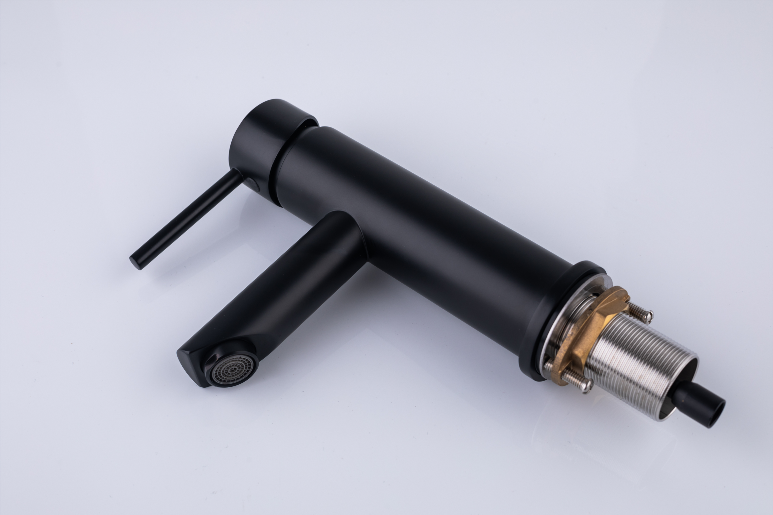 Basin tap - Brass - Matte black - Hot & cold