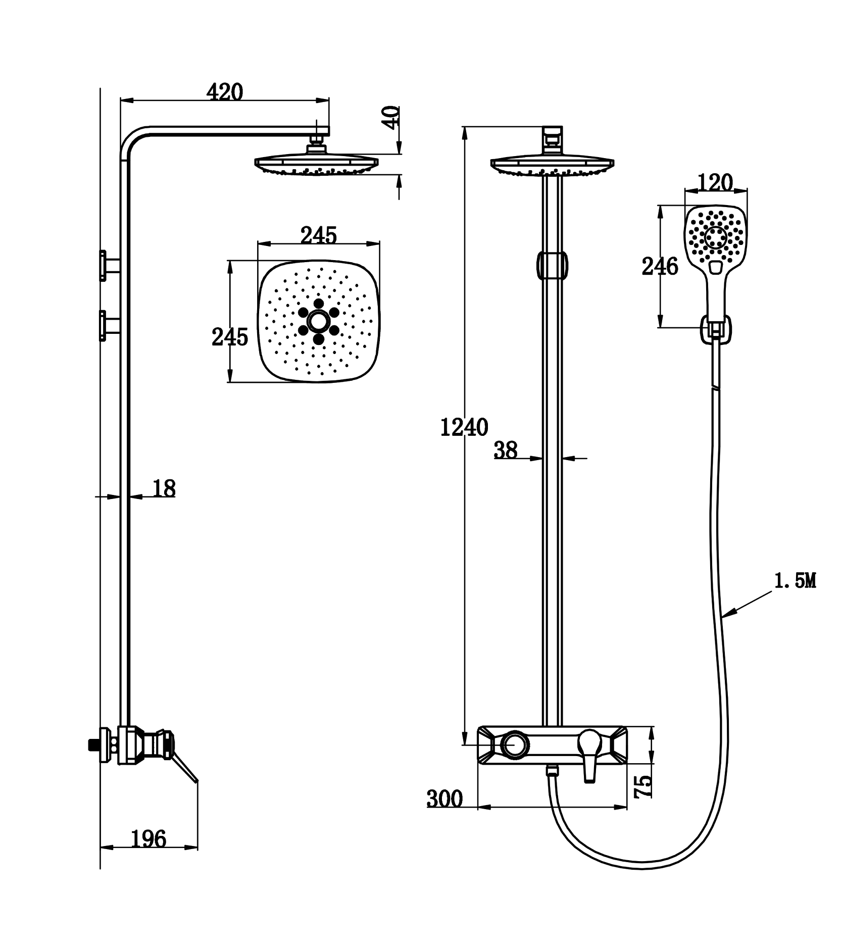 Rain shower column