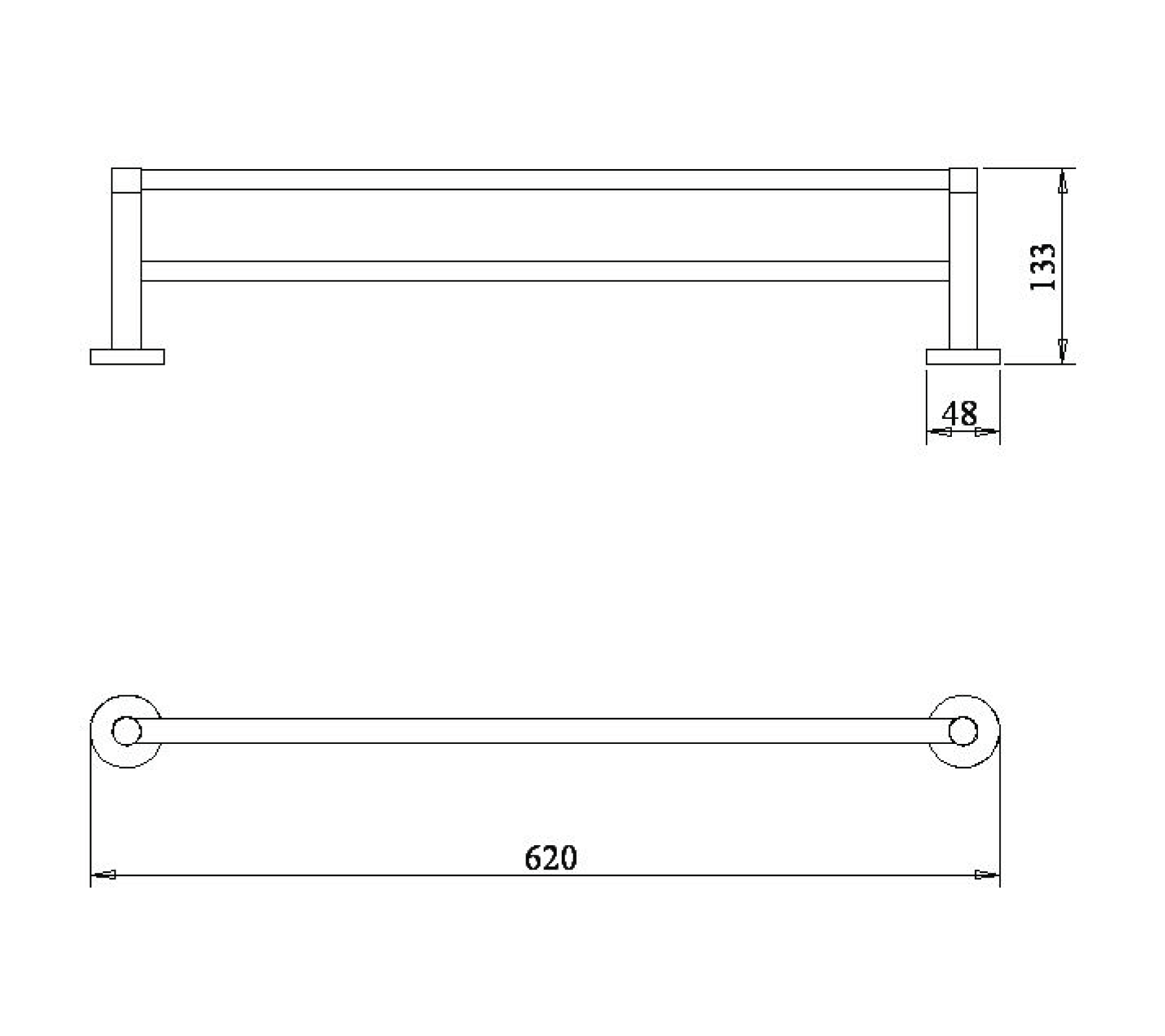 Double towel bar - SS
