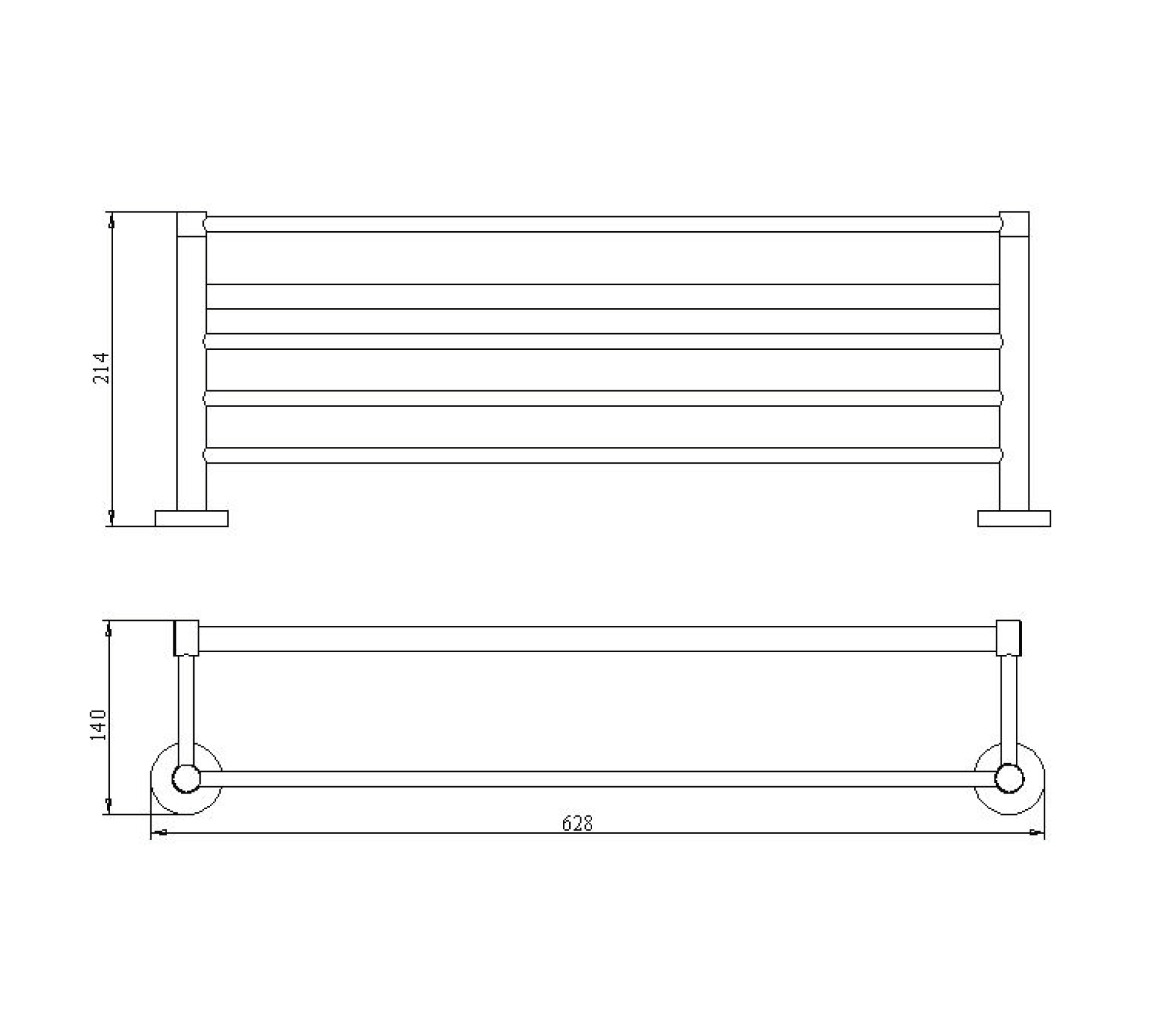 Double towel shelf - SS