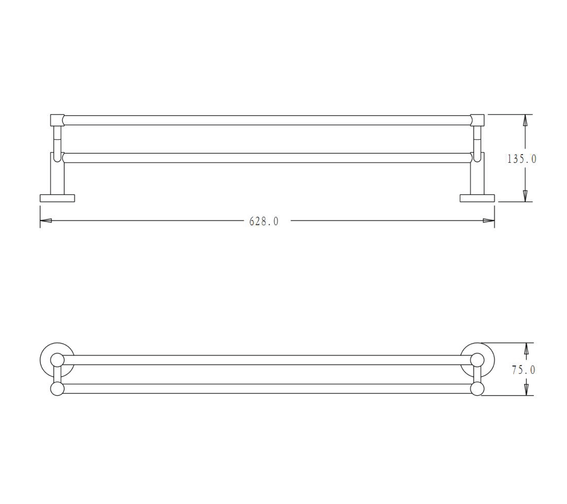 Double towel bar - SS